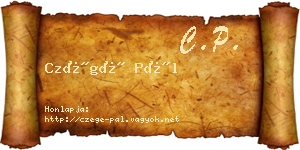 Czégé Pál névjegykártya